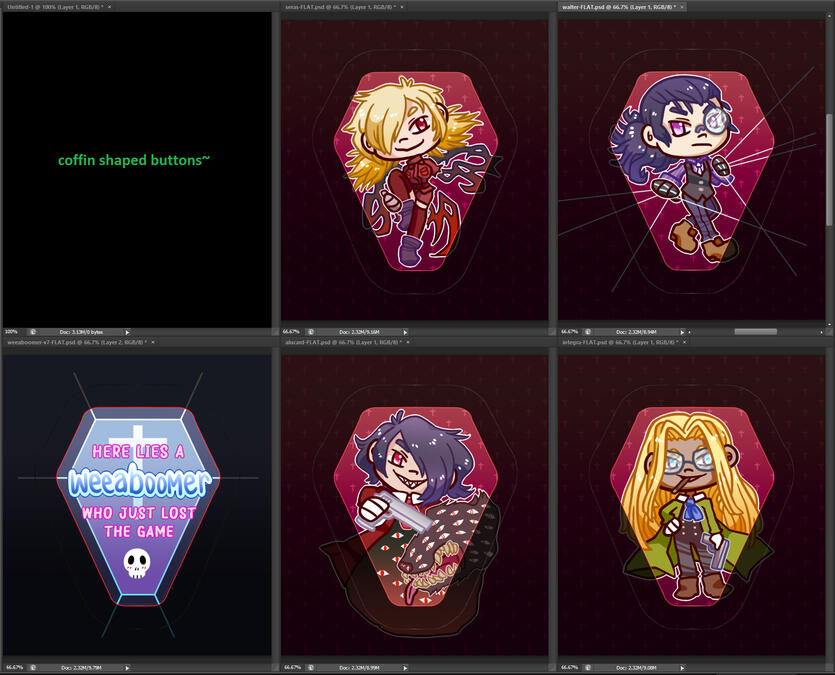coffin buttons hellsing